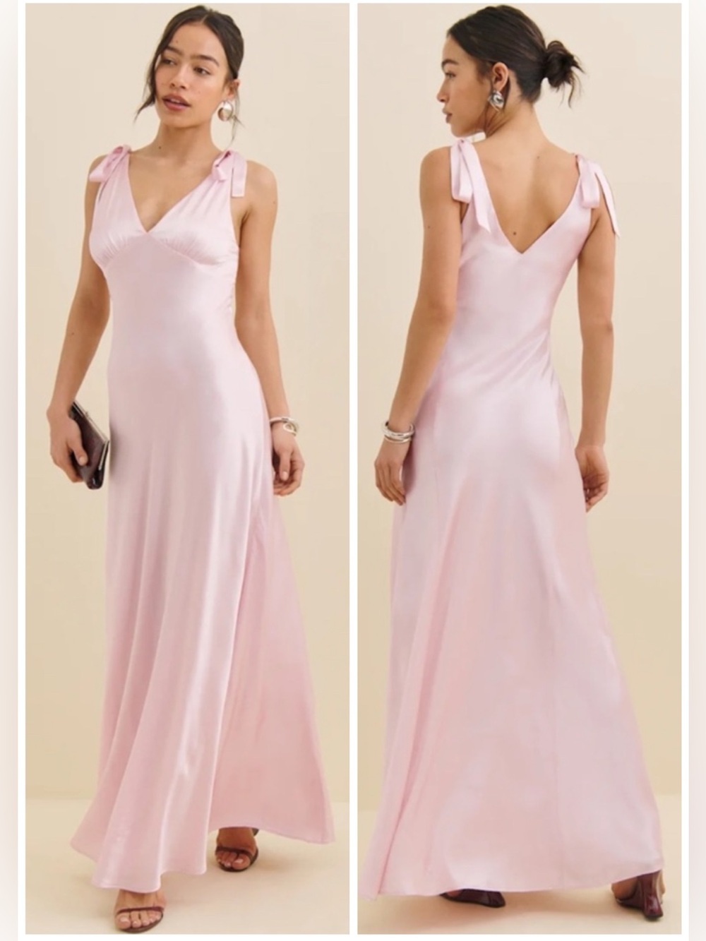 Reformation Pernille Pink Silk Dress Pink SZ XS